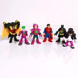 Imaginext DC Comics Lot of 6 - Robin Joker Lex Luthor Superman Batman Penguin